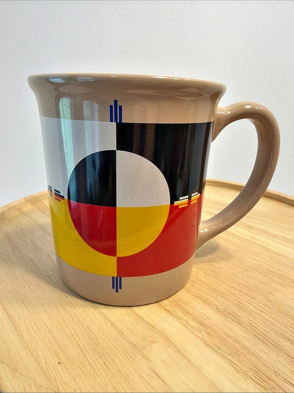 Pendleton Woolen Mills geometric mug Geometric Ceramic Mug in Brown & Red Like